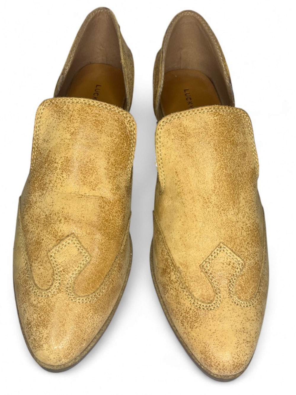 Lucky Brand Mahzan Side Slit Cut Out Pointed Closed Toe Slip on loafers 9 M